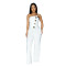 Shang women's sleeveless button up jumpsuit pants new