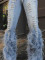 Artificial wool perforated nail bead elastic jeans