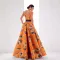 New backless dress with printed feather women's dress