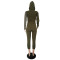 New autumn and winter fashion zipper polka dot splicing hooded two-piece set