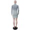 New solid color slim fit single breasted asymmetrical sweater dress