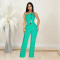 Shang women's sleeveless button up jumpsuit pants new