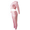Classic European and American letter burned flower personalized slimming casual set