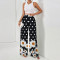 Fashionable loose high waisted wide leg pants with printed straight leg casual pants
