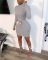 New solid color slim fit single breasted asymmetrical sweater dress
