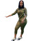 New autumn and winter fashion zipper polka dot splicing hooded two-piece set
