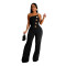 Shang women's sleeveless button up jumpsuit pants new