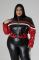 Beautiful women's embroidered flame splicing motorcycle jacket leather jacket (including lining)