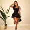 Women's fashion sleeveless vest style slim fit sexy floral bud hem suspender dress