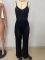 Women's fashionable and sexy slim fitting camisole jumpsuit, street gorgeous loose mesh pants set