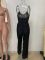 Women's fashionable and sexy slim fitting camisole jumpsuit, street gorgeous loose mesh pants set