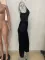 Women's fashionable and sexy slim fitting camisole jumpsuit, street gorgeous loose mesh pants set