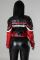 Beautiful women's embroidered flame splicing motorcycle jacket leather jacket (including lining)