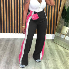 Casual striped printed women's pants and casual pants
