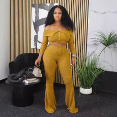 Women's Fashion Casual Sexy One Shoulder Pants Set