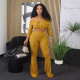 Women's Fashion Casual Sexy One Shoulder Pants Set