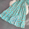 Summer new French gentle style sweet square neck bubble short sleeved waist slimming slit A-line dress