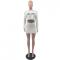 Fashionable and sexy embroidered long sleeved mini skirt set with exposed navel  3 COLOR