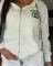 Autumn and Winter New Heavy Industry Fashion Embossed Zipper Hoodie Two Piece Set