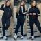 Autumn and winter fashionable casual women's embossed long sleeved pants set