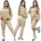 Autumn and winter fashionable casual women's embossed long sleeved pants set