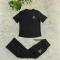 Autumn new fashionable casual short sleeved pants embossed two-piece set