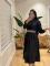 Autumn and winter elegant women's shirt patchwork long dress (including pockets)