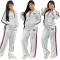 New Embroidered Fashion Casual Embossed Long Sleeve Zipper Sports Set