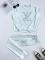 Fashionable temperament sports suit long sleeved long pants pocket rhinestone two-piece set