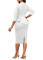 Sexy and fashionable solid color long sleeved white-collar women's dress