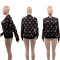 Fashionable and casual jacket with printed zipper and double threaded jacket
