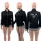 Fashionable casual sports brand jacket embroidered zipper pocket threaded jacket
