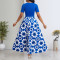Fashionable summer digital printed round neck women's dress
