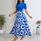 Fashionable summer digital printed round neck women's dress