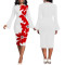 Fashion digital printed long sleeved round neck women's dress