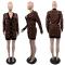 Fashion temperament knitted sweater V-neck long soft button pocket sweater