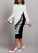 Fashion digital printed long sleeved round neck women's dress