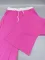 Ribbed contrasting round neck short sleeved pants set, two-piece set
