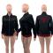 Fashionable casual sports brand jacket embroidered zipper pocket threaded jacket