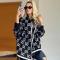 Fashionable loose warm shawl knitted sweater tassel cape cardigan jacket