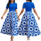 Fashionable summer digital printed round neck women's dress