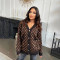 Fashion temperament knitted sweater V-neck long soft button pocket sweater
