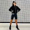 Fashionable casual sports brand jacket embroidered zipper pocket threaded jacket