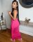 Women's high-quality brushed fabric, cute double-sided tassel half length skirt