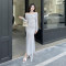Temperament One Shoulder Mesh Micro Transparent Sexy Dress Ins Pure Desire Wind Spicy Girl Slimming Long Dress Female
