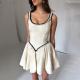 Xiaoxiangfeng temperament, casual slim fit suspender A skirt, women's fashion style, simple commuting, hip hugging short skirt