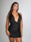 Hot pressed diamond neck strap, backless elastic hip hugging dress