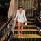 Deep neck V-suit, hip hugging short skirt, women's European and American style temperament, sexy spicy girl slim fit dress