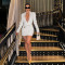 Deep neck V-suit, hip hugging short skirt, women's European and American style temperament, sexy spicy girl slim fit dress