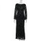 Autumn new fashionable and sexy long dress with European and American style temperament, slim fit and plush backless dress for women